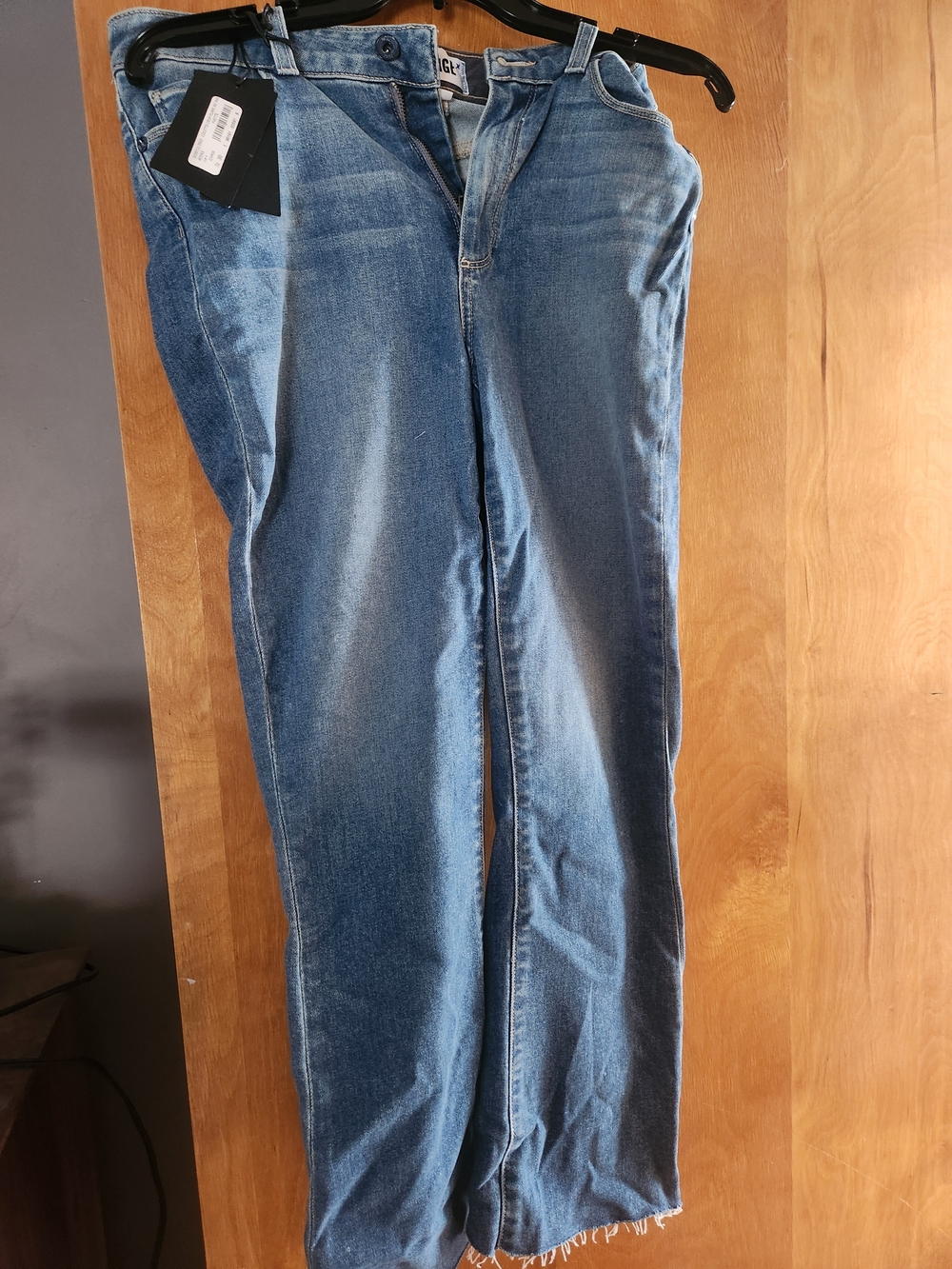 PAIGE Light Blue Cropped Straight Jeans